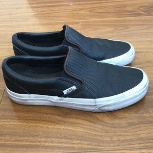 Vans Perforated Leather Slip Ons